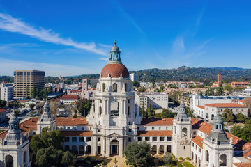 Aerial view of the  famous Pasadena City Hall