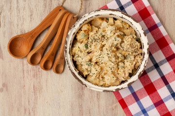 Potato Salad In Rustic Bowl