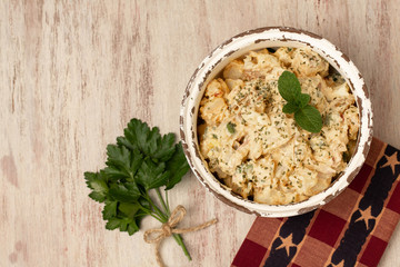 Delicious Picnic Food Potato Salad With Parsley