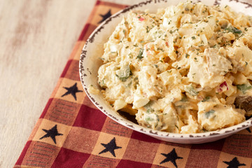 Close Up Creamy Potato Salad Picnic Food