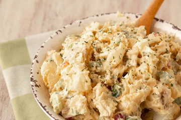 Close Up Delicious Creamy Potato Salad