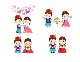 Korean traditional festival, children in hanbok