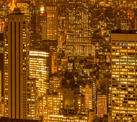 View of New York Manhattan during sunset hours