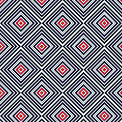 Vector seamless geometric pattern consisting of black and red rhombuses.