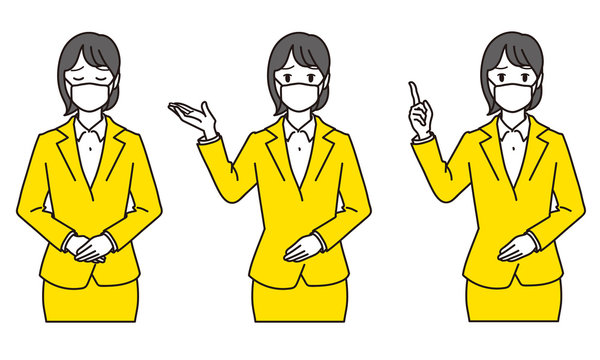 マスクの女性 注意喚起イラスト Stock Vector Adobe Stock