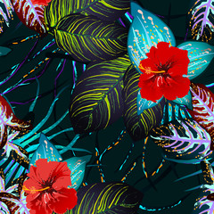 Tropical Leaf. Modern Motif. Jungle Print.