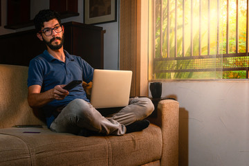 Changing the TV channel during working hours at home.