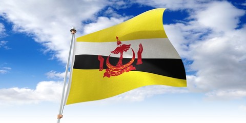Brunei - waving flag - 3D illustration