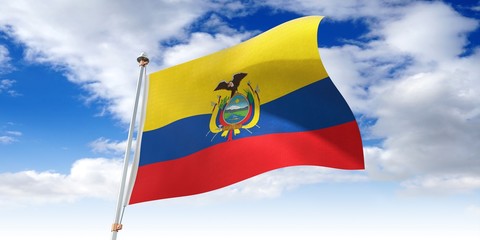 Equador - waving flag - 3D illustration