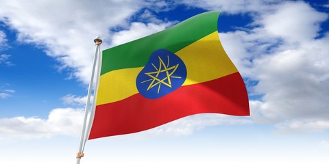 Ethiopia - waving flag - 3D illustration