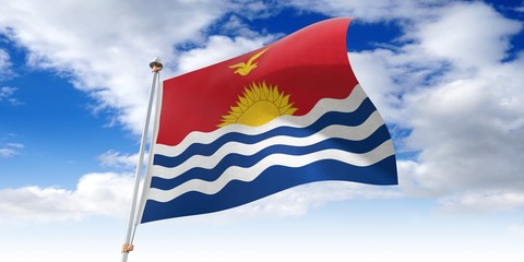 Kiribati - waving flag - 3D illustration