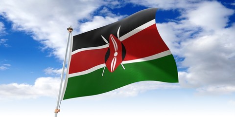 Kenya - waving flag - 3D illustration