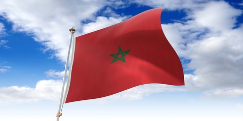 Morocco - waving flag - 3D illustration