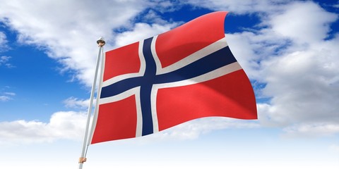 Norway - waving flag - 3D illustration