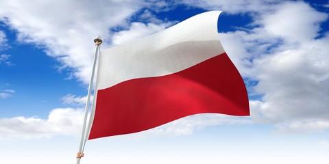 Poland - waving flag - 3D illustration