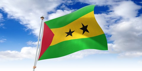 Sao Tome and Principe - waving flag - 3D illustration
