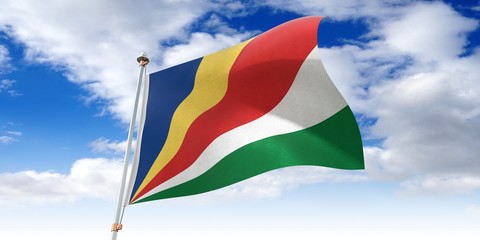 Seychelles - waving flag - 3D illustration