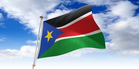 South Sudan - waving flag - 3D illustration
