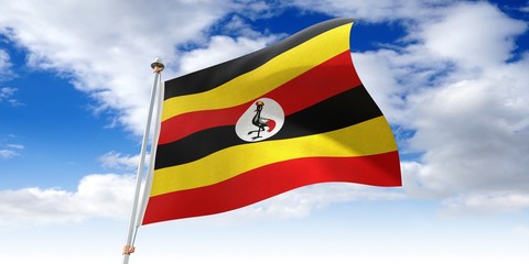 Uganda - waving flag - 3D illustration