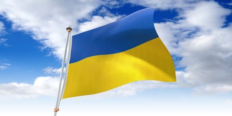 Ukraine - waving flag - 3D illustration