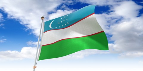 Uzbekistan - waving flag - 3D illustration