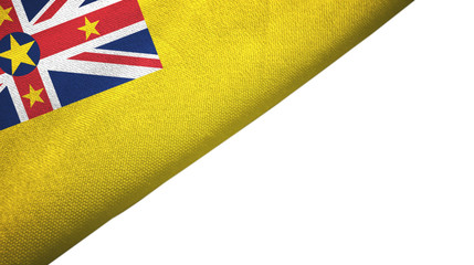 Niue flag left side with blank copy space