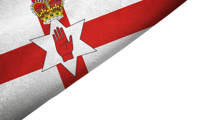 Northern Ireland Ulster Banner flag left side with blank copy space - obrazy, fototapety, plakaty