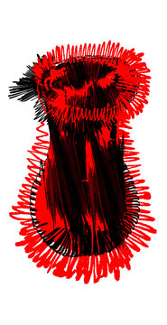 Blumenvase Design gekritzel rot schwarz