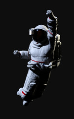 Fototapeta na wymiar 3d Illustration Astronaut pose against isolated on black background with clipping path.