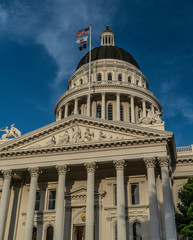 CALIFORNIA STATE CAPITOL BUILDING WITH CLOUDS