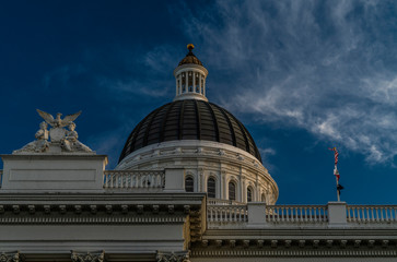 CALIFORNIA STATE CAPITOL BUILDING WITH CLOUDS