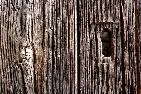 Serratura, porta in legno antica