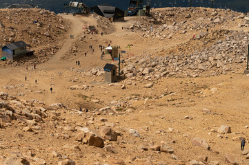 Dessertic mountain with some constructions