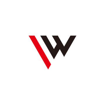 letter iw simple lines art abstract geometric logo vector