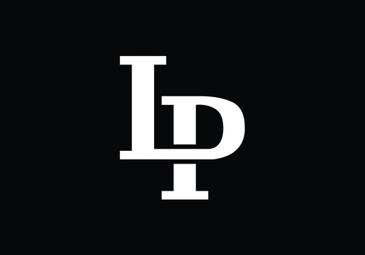 Elegant Interlocking Initials Logo Design Featuring the Letters L and P with a Monochromatic Style
