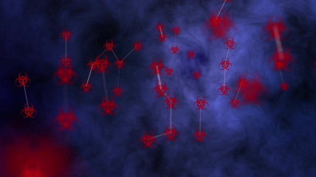 Virus contagion spreading infectious disease motion background