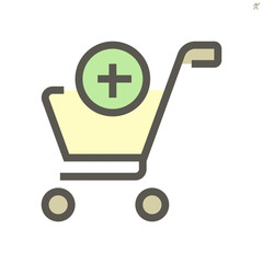 Shopping cart vector icon design for shopping graphic design elemen, 48X48 pixel perfect and editable stroke.