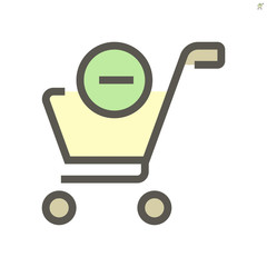 Shopping cart vector icon design for shopping graphic design elemen, 48X48 pixel perfect and editable stroke.