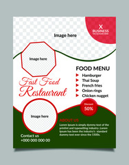 Restaurant flyer design template vector