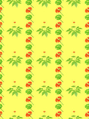 Wild korean ginseng. Seamless pattern.