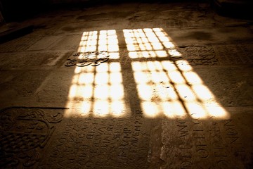 Church and shadow of window in church