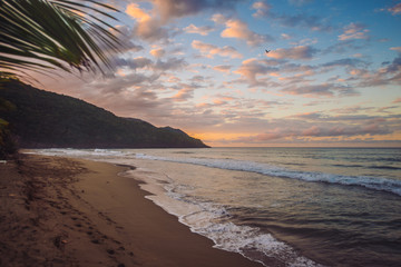 sunset in the caribbean beach