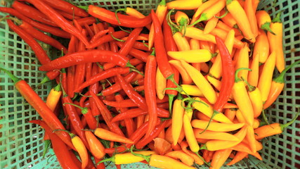 hot chili peppers in the market