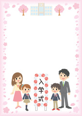 入学式の親子