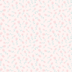 Roses bloom vector seamless pattern pink pastel background