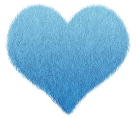 ハート型のファー（青色）