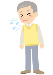 咳をするおじいちゃん