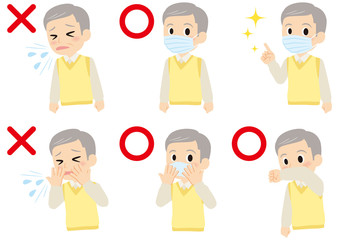 おじいちゃんの咳エチケット