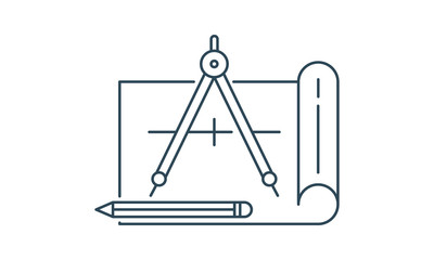 Blueprint icon for building plan and architectural concepts