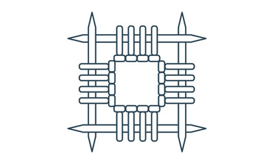 Knitting icon for needlework and crafting projects